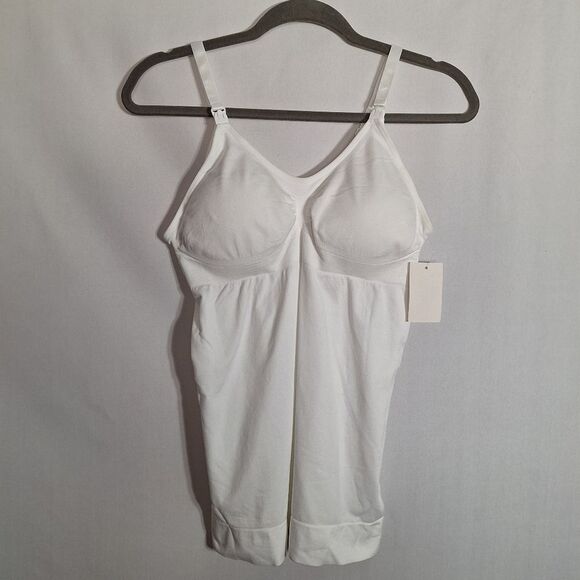 Pop Maternity Nursing Camisole White Nursing Accessible Scoop Neck Large / XL - Picture 3 of 8